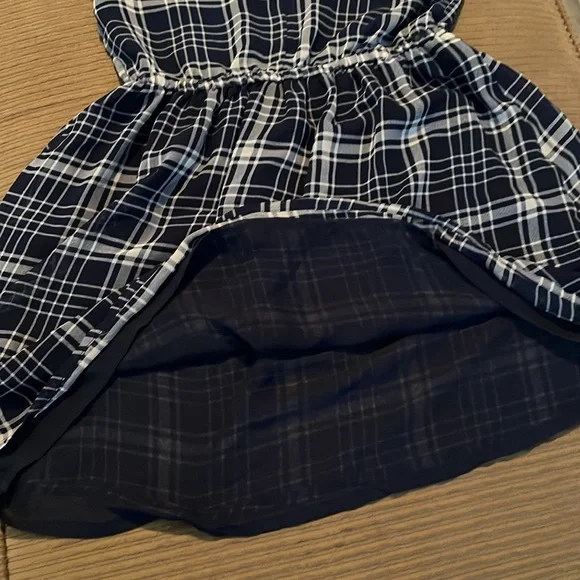 Forever 21 navy blue and white plaid dress, size 13/14. - Picture 6 of 6